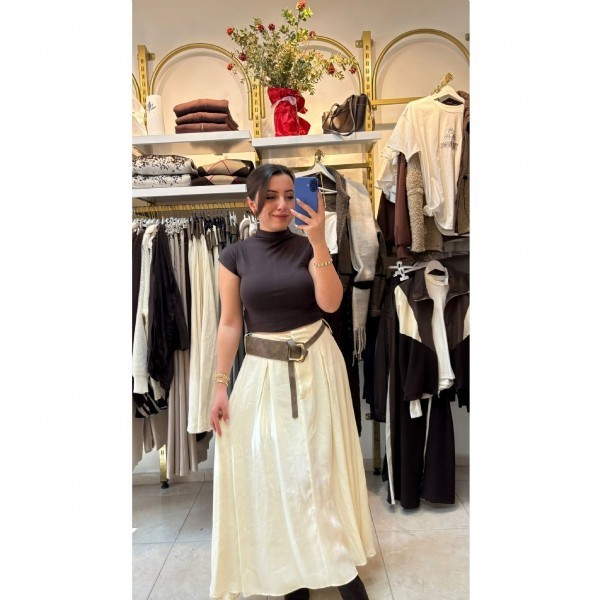 Kemerli Kloş Midi Etek