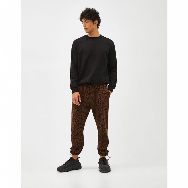 Leopar desenli jogger pantolon